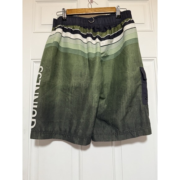 Guinness Mens Green Striped Draw String Board‎ Shorts Swim Trunks Size Small - Picture 2 of 9